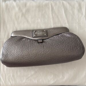 Cole Haan Silver Clutch with Textured Finish